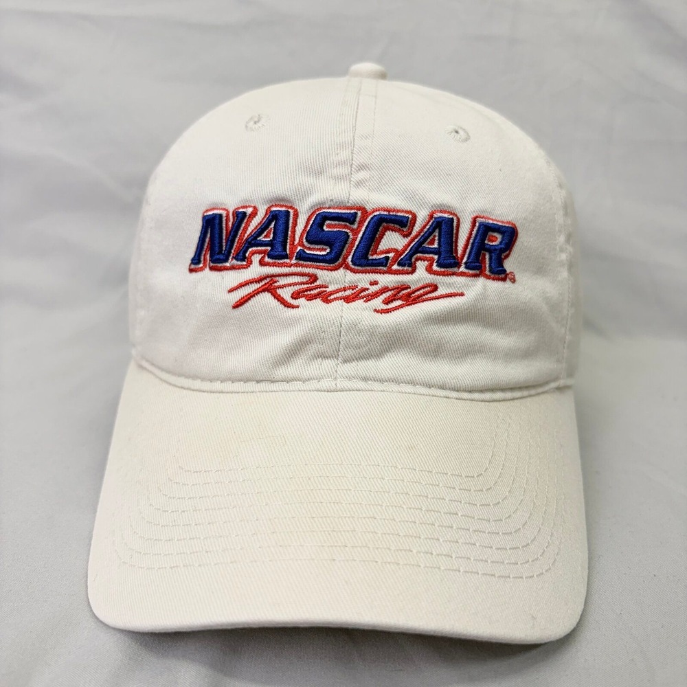 NASCAR Hat Racing Vintage Unisex OSFM Cream Embroidered Strapback Cap